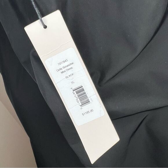 Et Ochs The Dolly Loose Fit Bubble Hem Stretch Woven Black Mini Dress Size XL - Picture 5 of 9